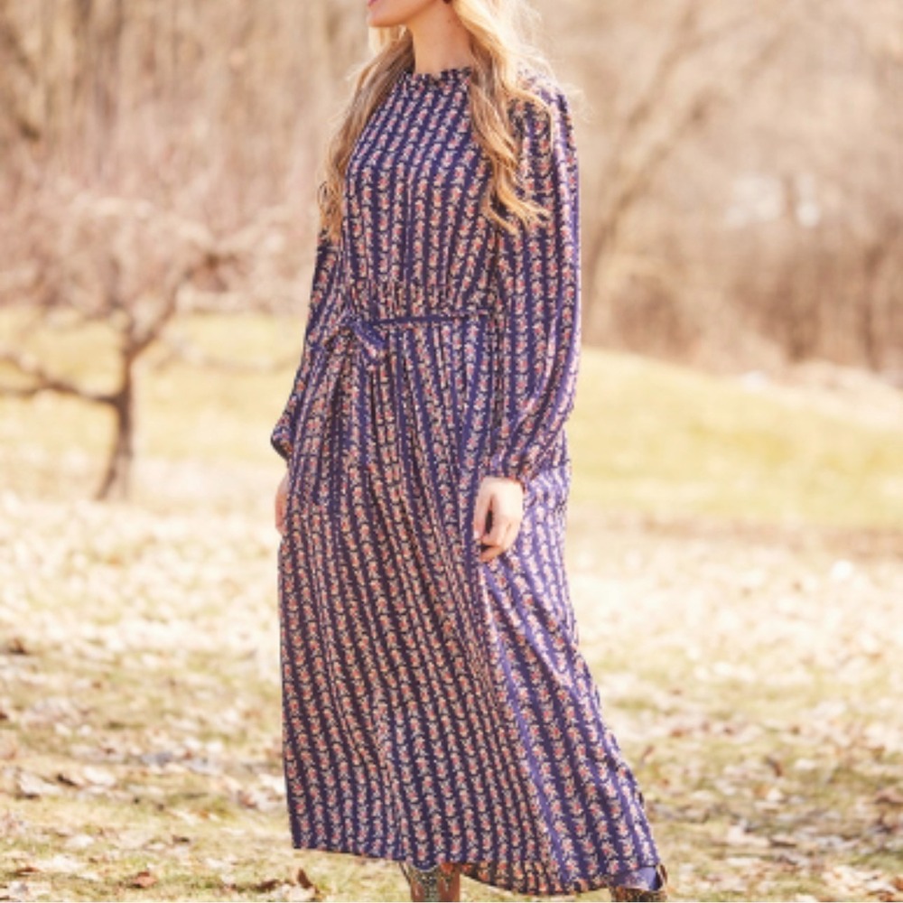 April Cornell Felicity Fleur Hosstess Maxi Cottagecore Dainty Ruffle Dress XL